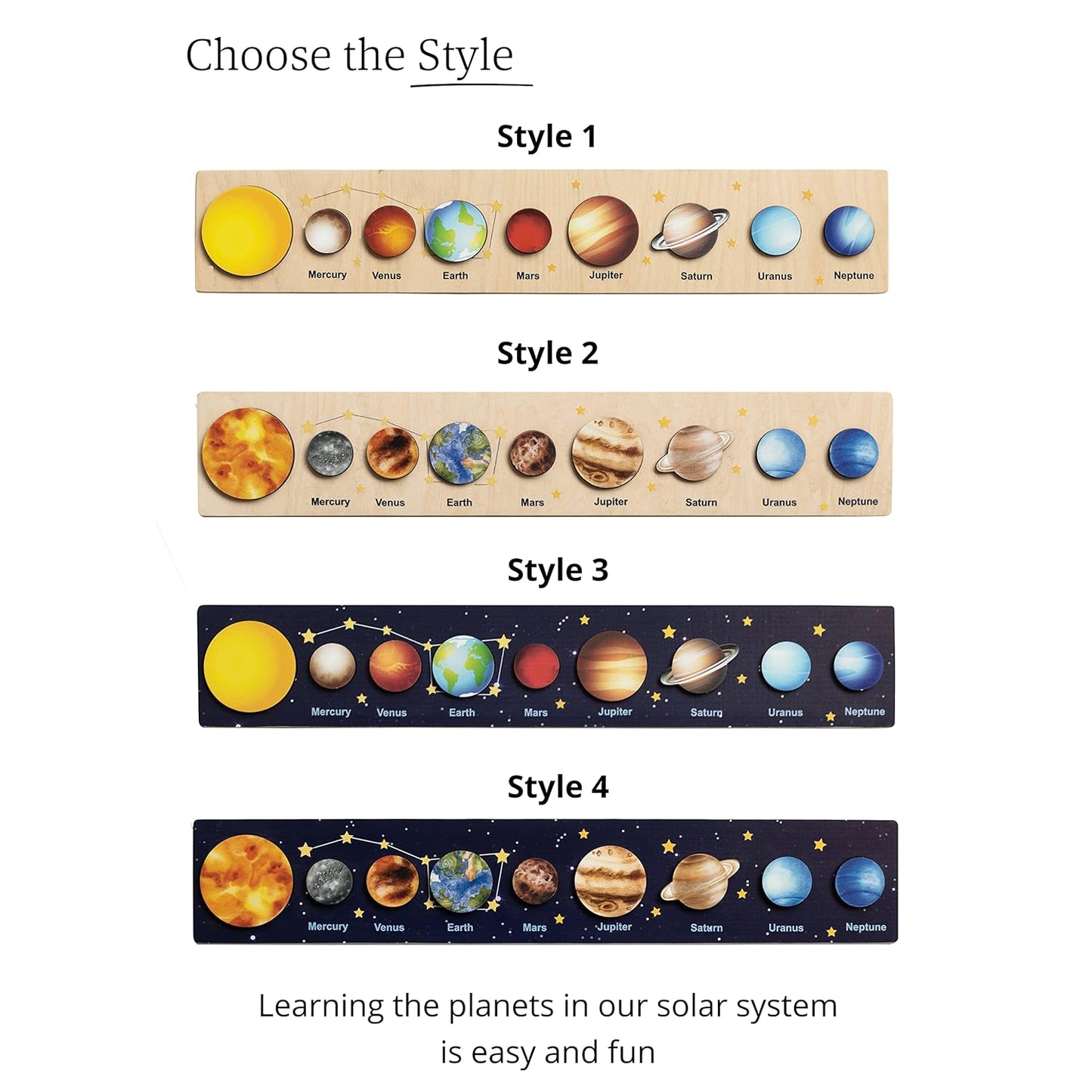 Wooden Puzzle of Solar System