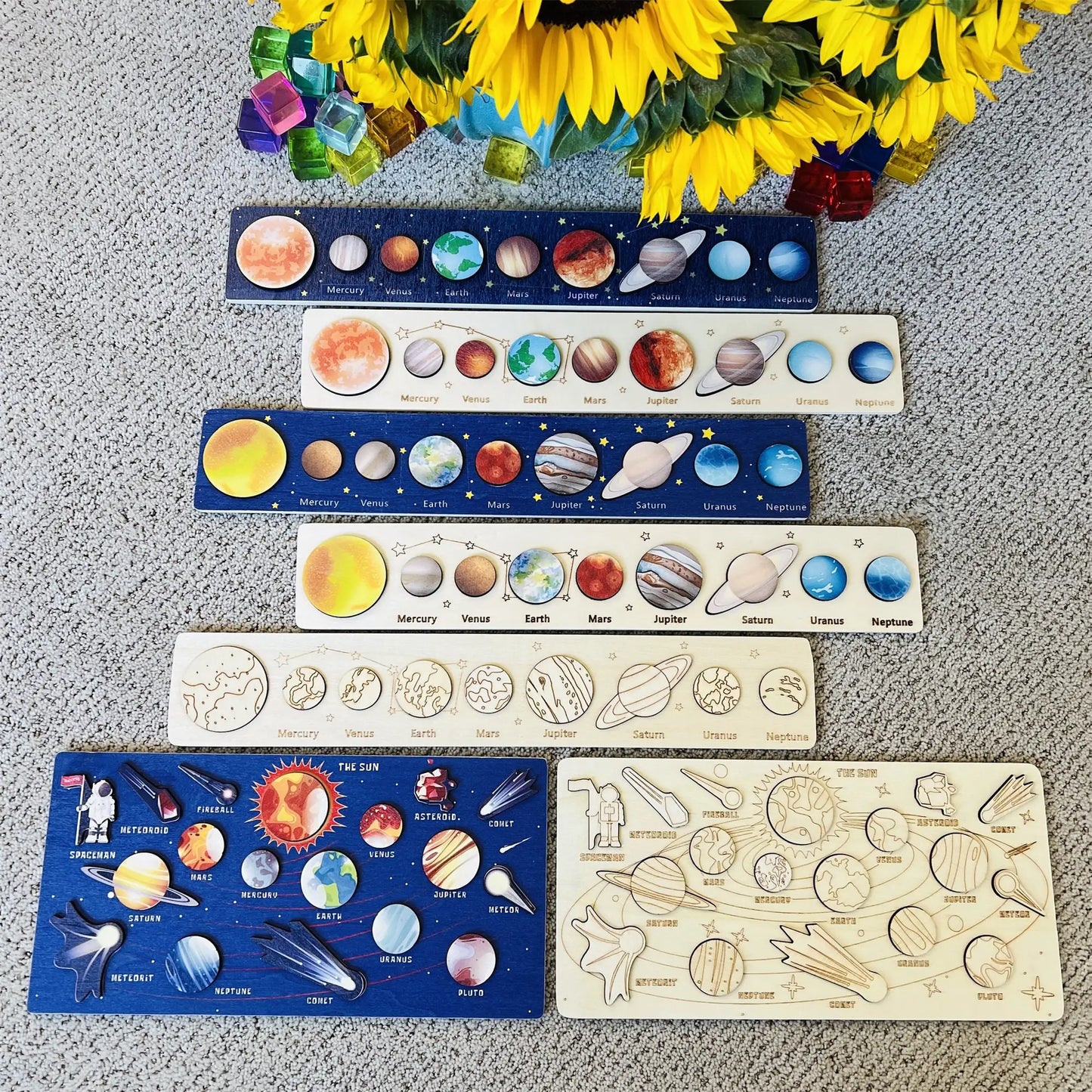 Wooden Puzzle of Solar System