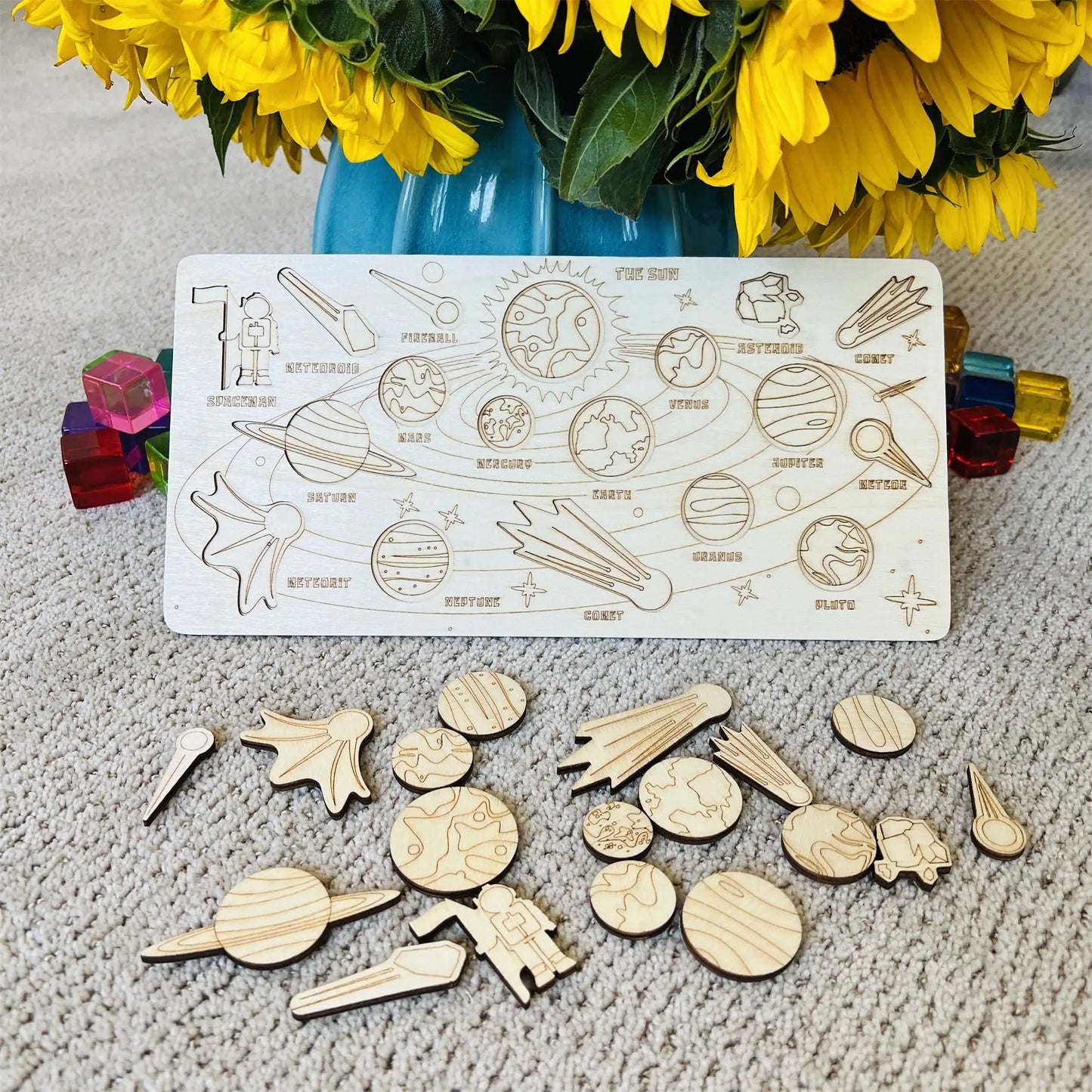 Wooden Puzzle of Solar System