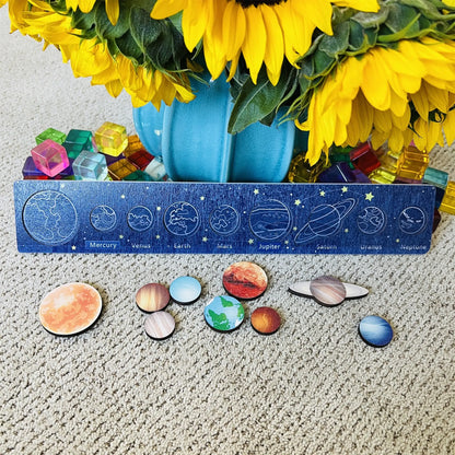 Wooden Puzzle of Solar System