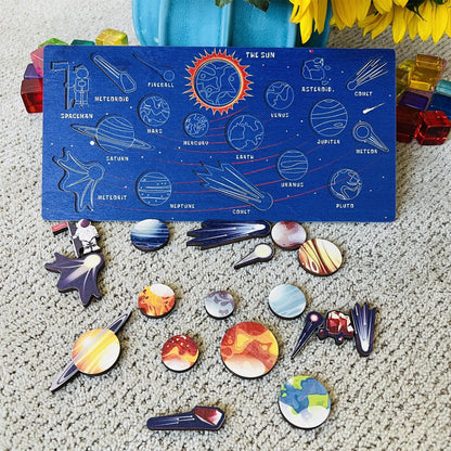 Wooden Puzzle of Solar System