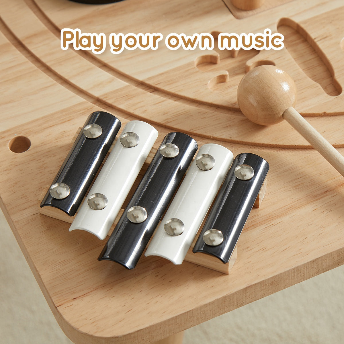 Wooden cube table for sensory activity