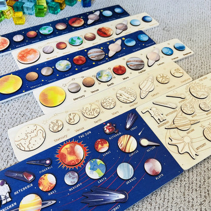 Wooden Puzzle of Solar System