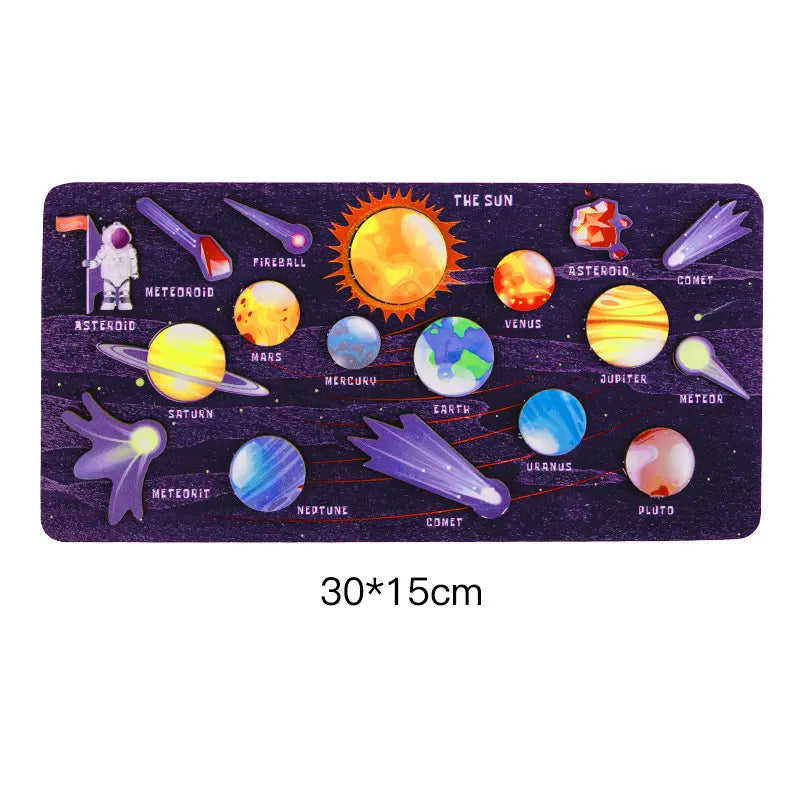 Wooden Puzzle of Solar System